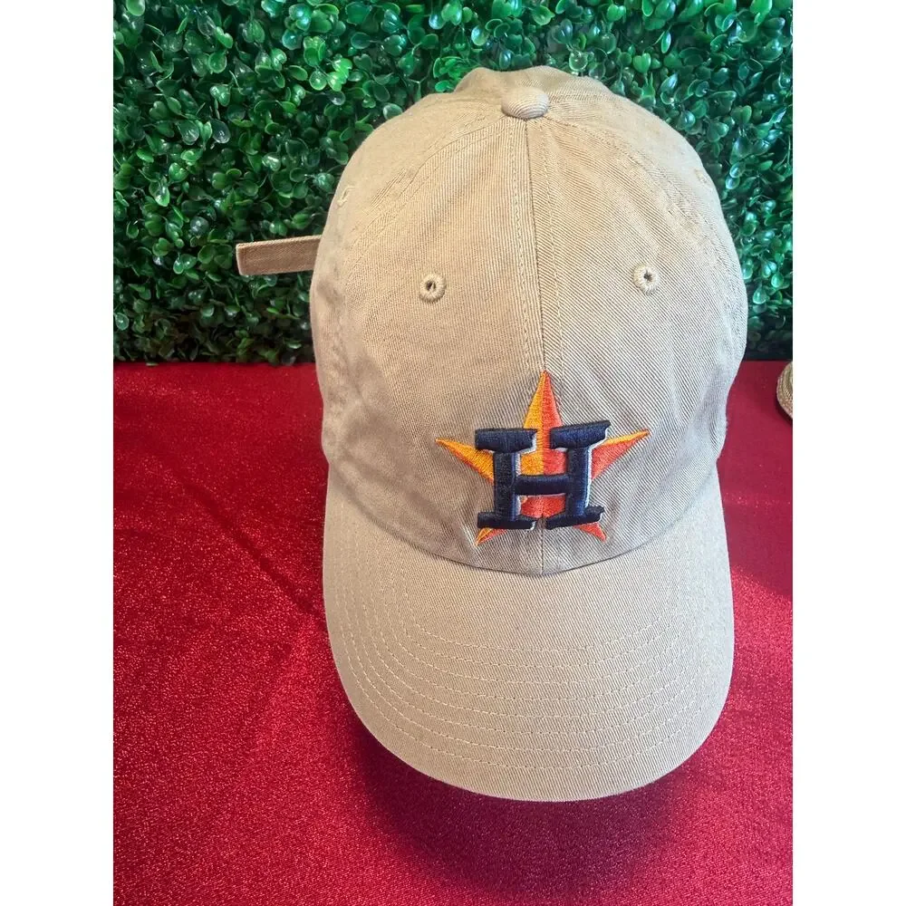 47 Brand Houston Astros Clean Up Hat Khaki Tan Adjustable Baseball Cap Relaxed